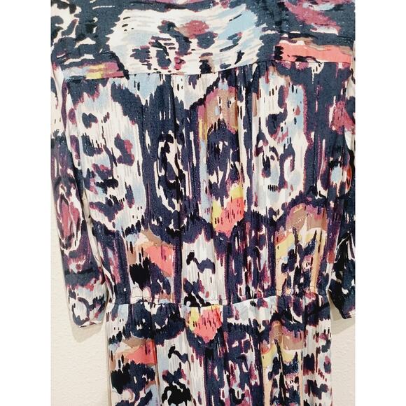 Nic and Zoe Women's medium Tie Front Medallion Mix Shirt Dress - Picture 7 of 11